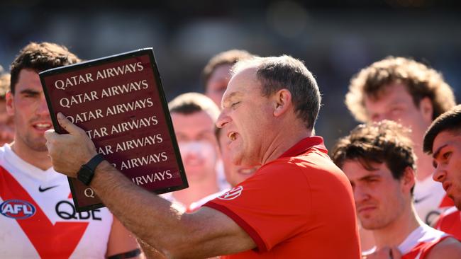 Swans coach John Longmire is trying to find a solution to Sydney’s woes. Picture: Matt Roberts/AFL Photos/via Getty Images