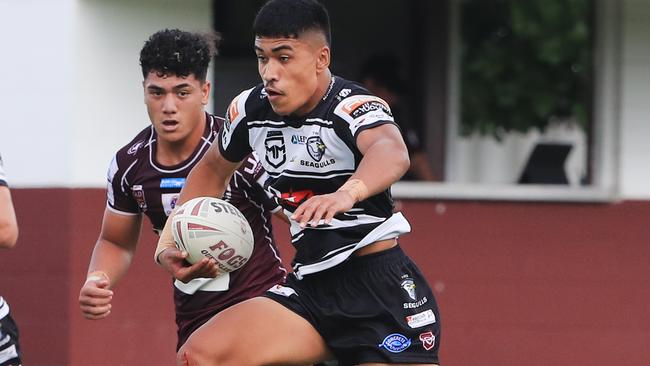 Kaleb Ngamanu in action during the Queensland Rugby League Mal Meninga Cup clash between the Burleigh Bears V Tweed Heads Seagulls played at Pizzy Park, Miami, Picture: Scott Powick Newscorp