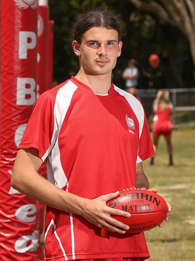 Jackson Jarvis as Palm Beach Currumbin have four teams in the AFLQ Schools Cup semi finals for juniors and seniors grades. Picture: Glenn Campbell