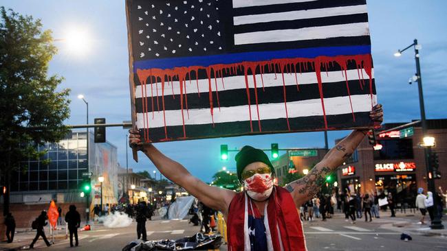 A protester in Denver, Colorado. Picture: AFP