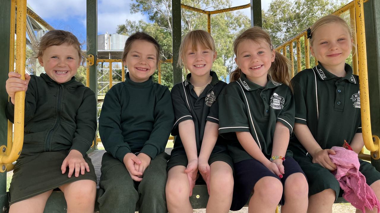 MY FIRST YEAR 2022: Mt Tyson State School Prep students (from left) Isabelle Melville, Payton Watkins, Dimity Hanrahan, Ivy Ruhle and Pippa Roselt.