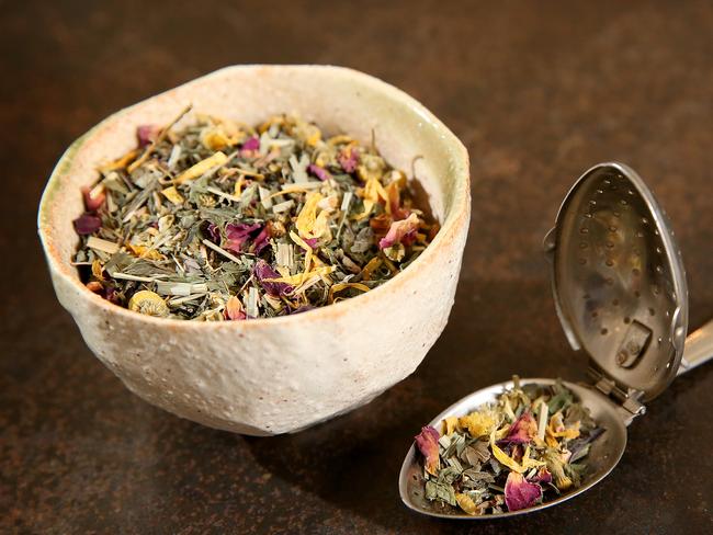 Tea is becoming cool with Tea Bars like T-Totaler creating unique blends and brews of the drink, like this loose leaf Relax tea. Picture: Toby Zerna