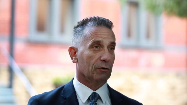 WA Police Minister Paul Papalia addressed the media on Friday, the day after a fatal shooting in the Wheatbelt. Picture: NCA NewsWire /Philip Gostelow