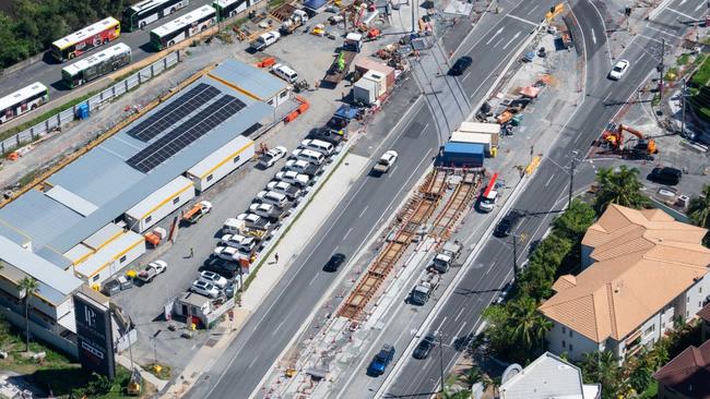 Aerial images of Light Rail Stage 3 under construction. Picture: Supplied