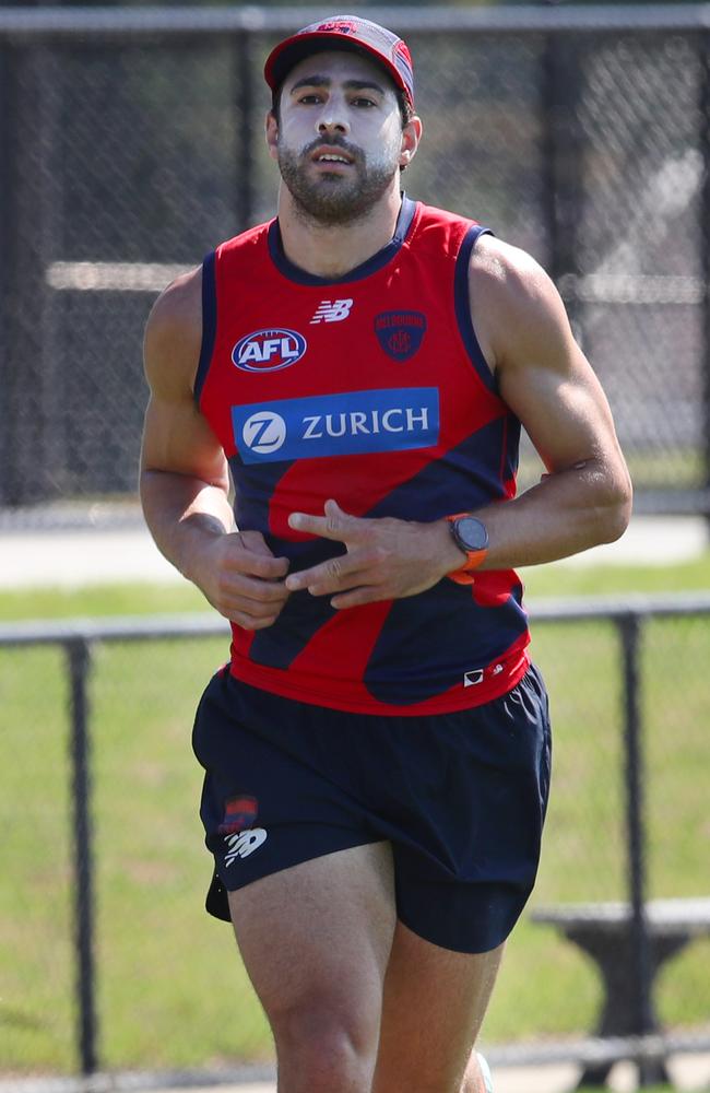 Christian Petracca at Melbourne training. Picture: David Crosling