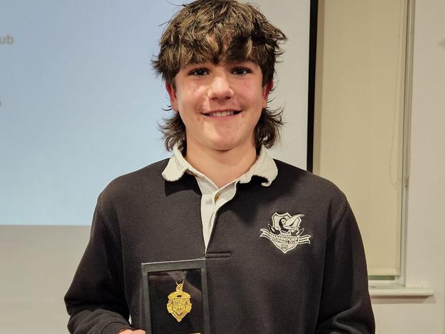 Austin Huxtable was last year's Hills Football League U14 Mail Medal winner.