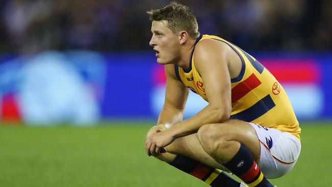 Matt Crouch reacts on the final siren after defeat. (Photo by Michael Dodge/Getty Images)