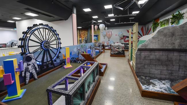 Inside the SANFL’s new X-Golf West Lakes, which opens on Friday. Picture: Roy Vandervegt