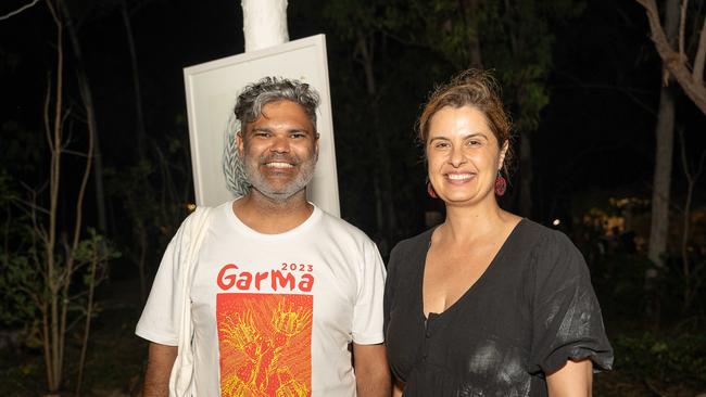 Desmond Campbell and Suzana Bishop at the Gapan Gallery of Garma Festival on Friday August 2023. Picture: Pema Tamang Pakhrin