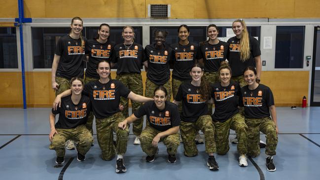 Players from Townsville Fire Basketball team visit Lavarack Barracks to do team bonding through different army training scenarios run by the PTI's at Townsville, Queensland.