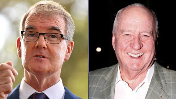 NSW opposition leader Michael Daley, left, has sensationally told Alan Jones, right, live on air of his plan to sack the board of the Sydney Cricket Ground Trust on which Jones sits.