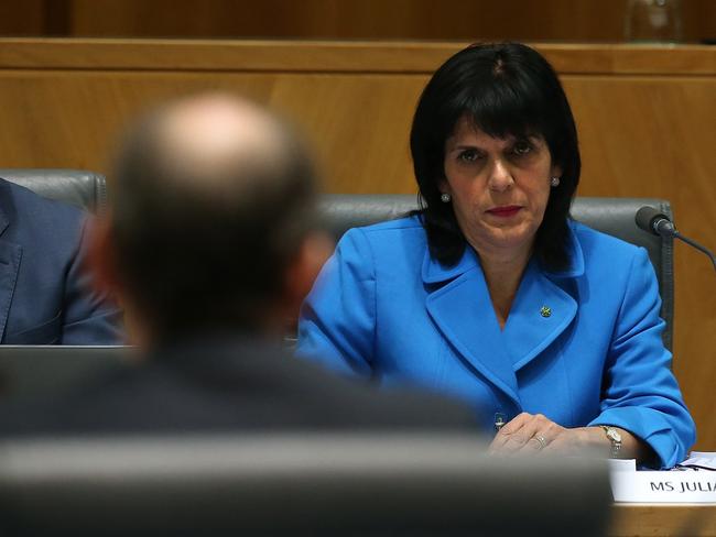 MP Julia Banks during a House of Representatives Standing Committee on Economics at Parliament House. Picture: Kym Smith