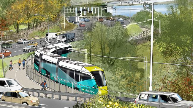 Images of the latest Hobart light rail proposal.