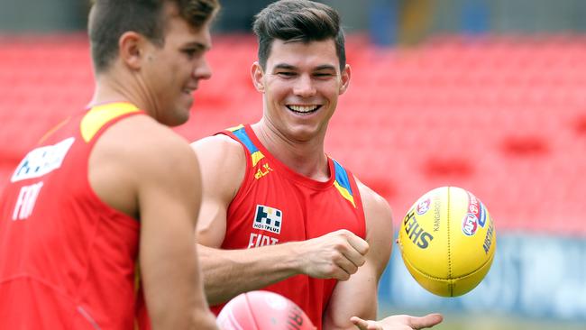 Jaeger O'Meara at Gold Coast training. Picture: Richard Gosling