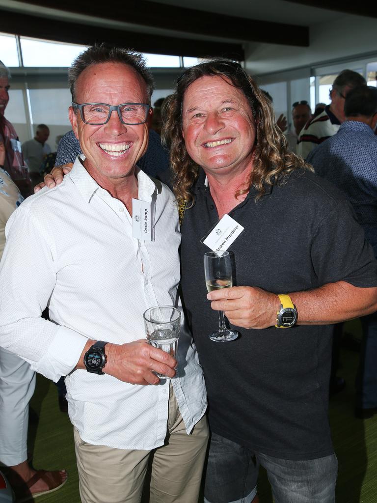 Ossie Ramp and Andrew Mauderer. Opening of the new part of Anglesea Surf Lifesaving Club. Picture: Alan Barber