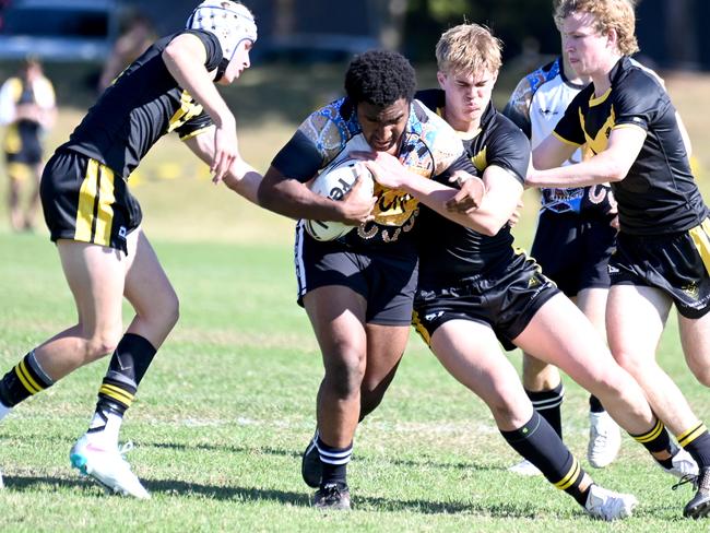 St Laurenceâs College vs Iona CollegeAIC First XIII rugby league. Saturday July 22, 2023. Picture, John Gass