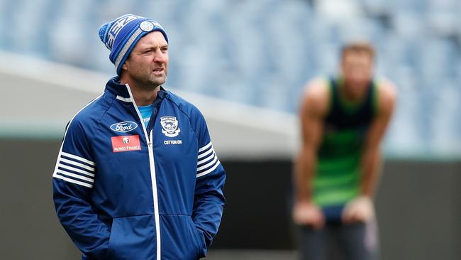 GEELONG, AUSTRALIA – AUGUST 07: Shane O'Bree, VFL Coach of the Cats in action during a Geelong Cats AFL media opportunity at GMHBA Stadium on August 7, 2019 in Geelong, Australia. Photo by Michael Willson/AFL Photos via Getty Images