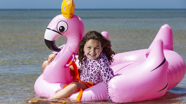 Saylor, 11, tests out her Christmas present at Blairgowrie. Picture: Sarah Matray