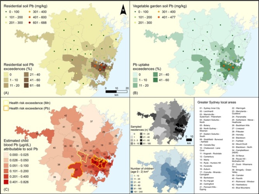 Inner Sydney suburbs were most at risk of contamination.