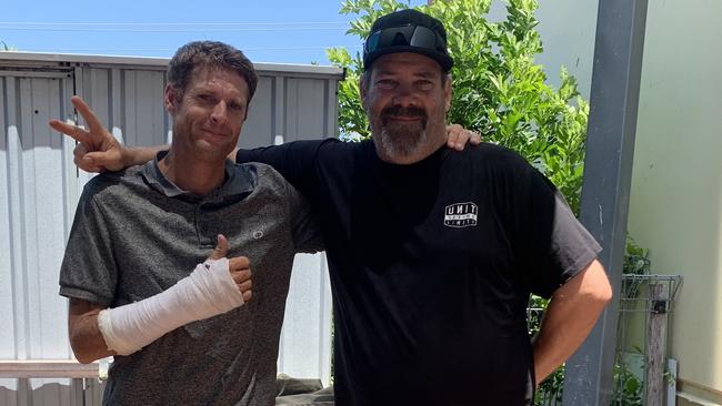 Matthew (left) and Scott Crossingham in Ballina. Picture: Sarah Buckley