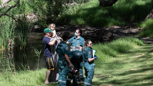 A young girl was rescued from drowning in the water of the Linear Park Windsor Grove River Torrens on Friday, February 16, 2024. (The Advertiser/ Morgan Sette)