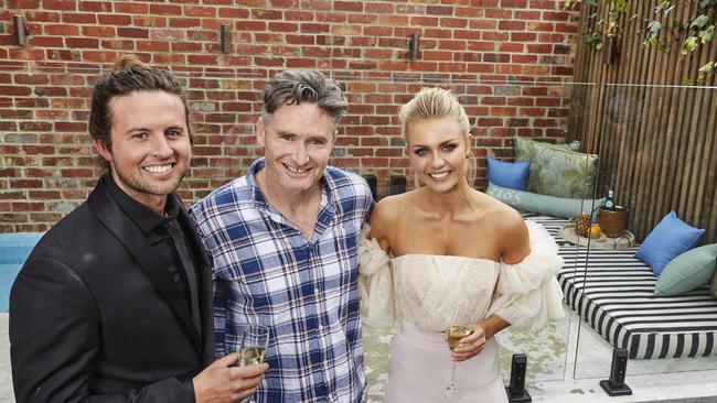 Hughesy’s $3.067 million purchase propelled Josh Barker and Elyse Knowles into first place on the reno show’s 2017 season. Picture: Channel 9