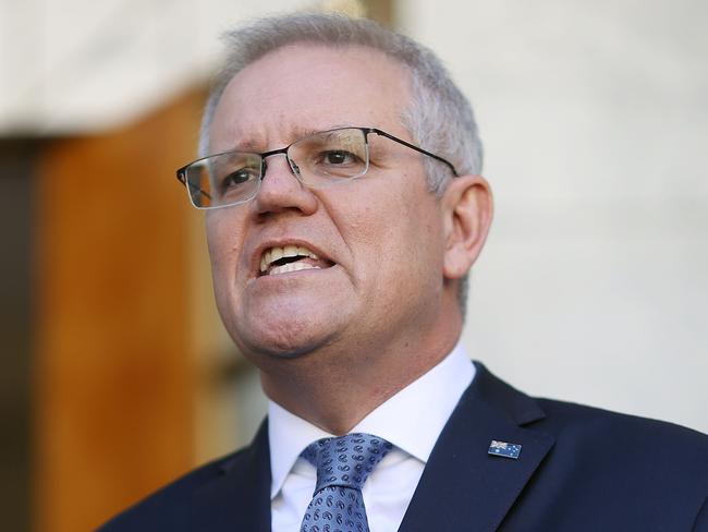 CANBERRA, AUSTRALIA NewsWire Photos AUGUST 23, 2021:  Prime Minister Scott Morrison spoke to media at a press conference at Parliament House in Canberra.Picture: NCA NewsWire / Gary Ramage