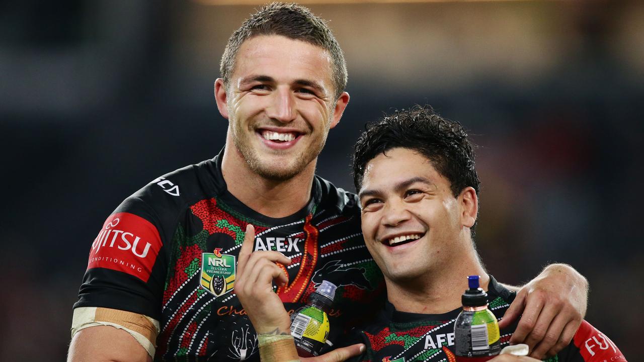 Sam Burgess and Isaac Luke in happier times.