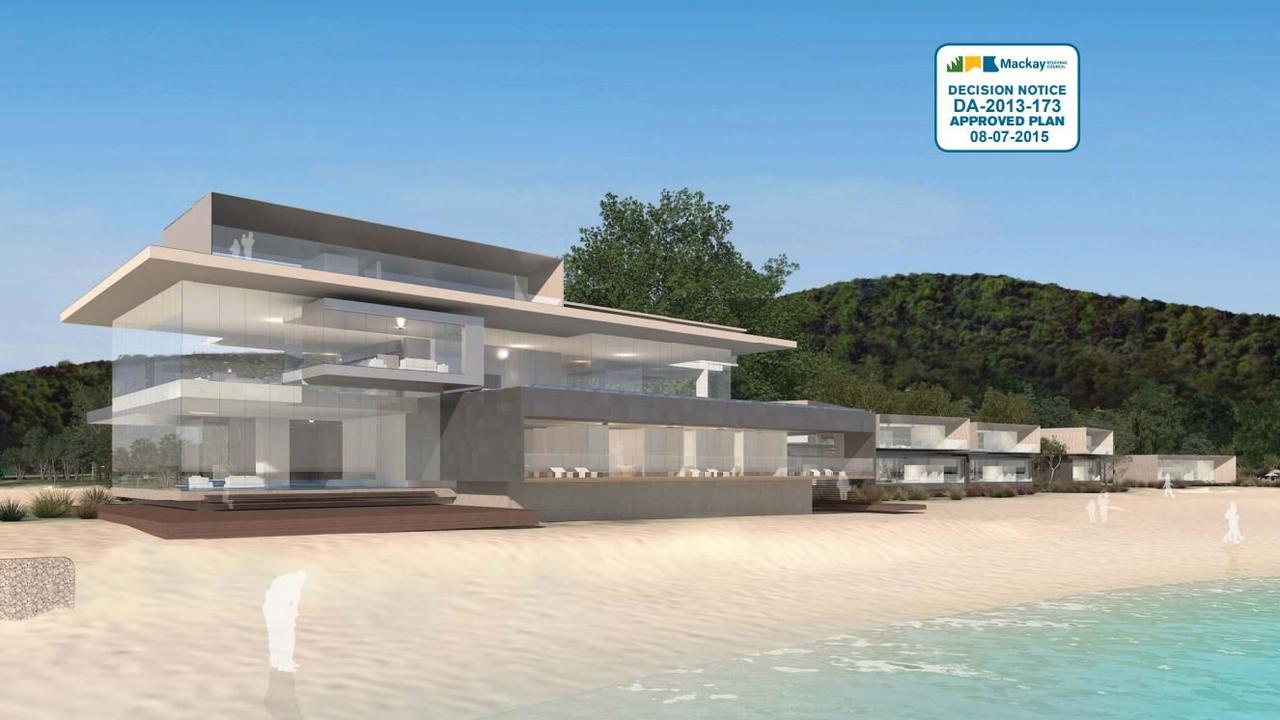 Artist's impressions of the seven star resort Mackay Regional Council approved to be built on Brampton Island.