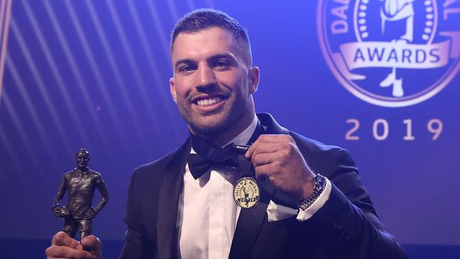 James Tedesco won last year’s Dally M Medal. Panthers halfback Nathan Cleary is the hot favourite to win this year’s award. Picture: Brett Costello