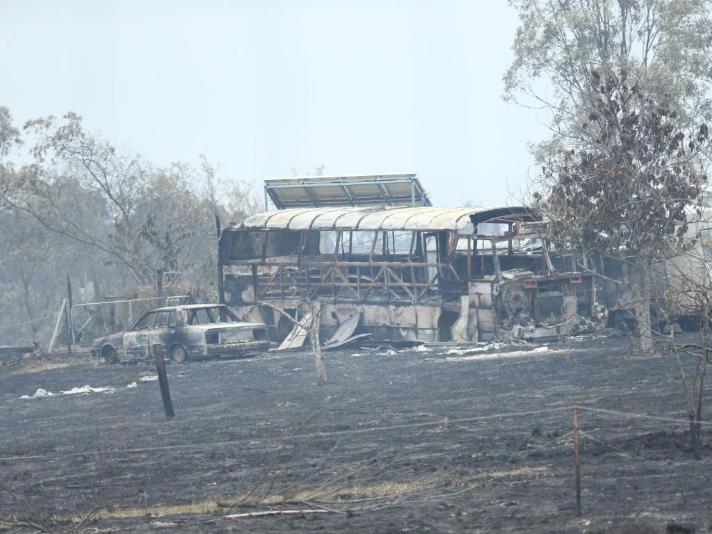 Devastation caused by the bushfires at Deepwater. Picture: Mark Cranitch
