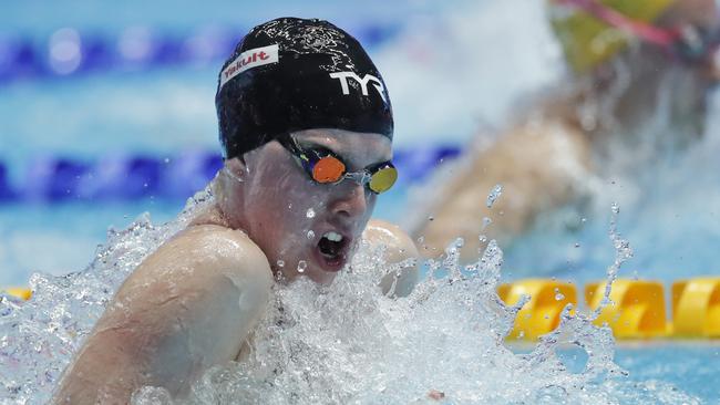 Lilly King of the US swims in Gwangju on Saturday. Picture: Lee Jin-man/AP