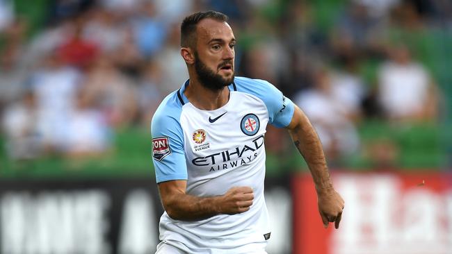 Ivan Franjic’s stunning goal was the difference in Melbourne City’s win over Western Sydney Wanderers. Picture: AAP