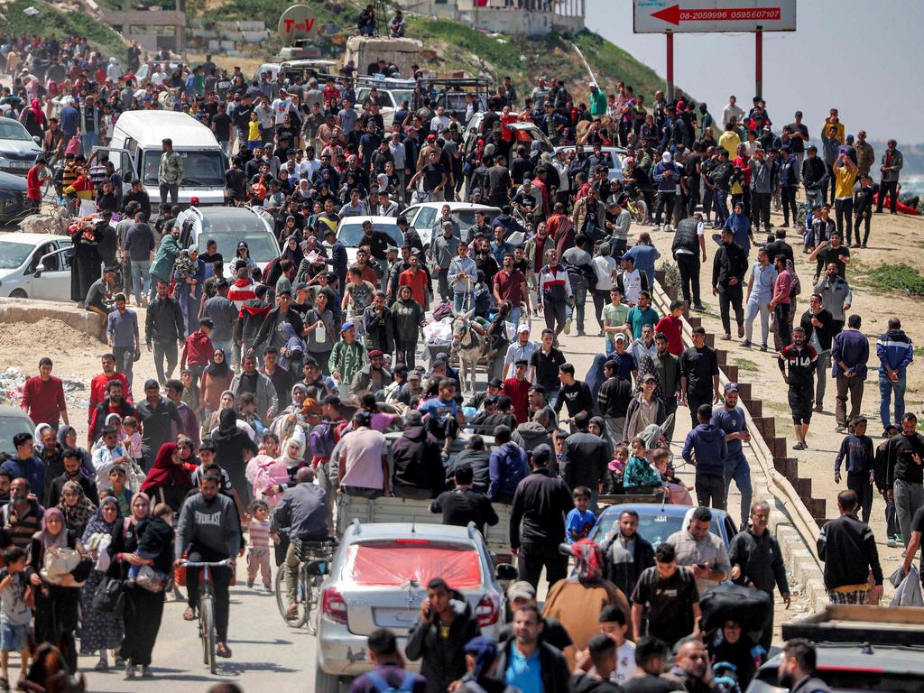 Displaced Palestinians returning to Gaza City amid the ongoing conflict in the Palestinian territory between Israel and the militant group Hamas. Picture: AFP