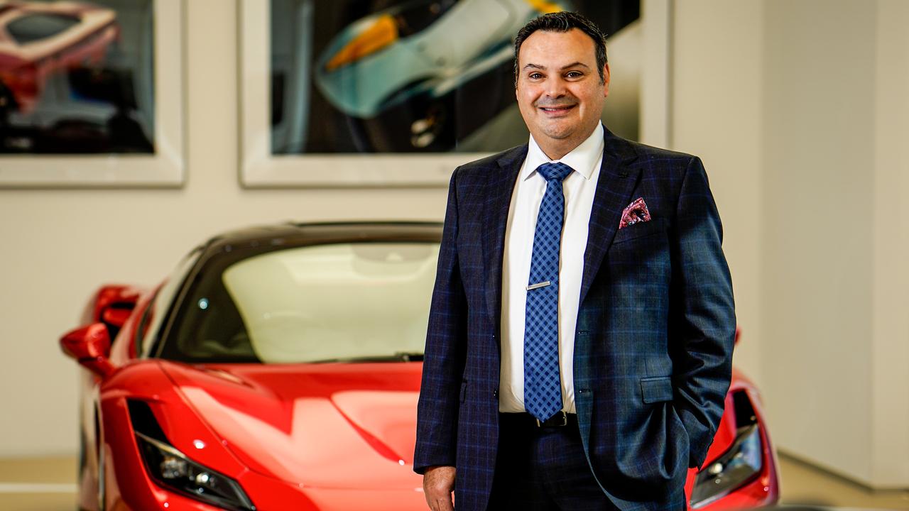 Zagame Automotive director Adrian Zagame inside the refurbished Ferrari showroom on West Tce. Picture: Mike Burton