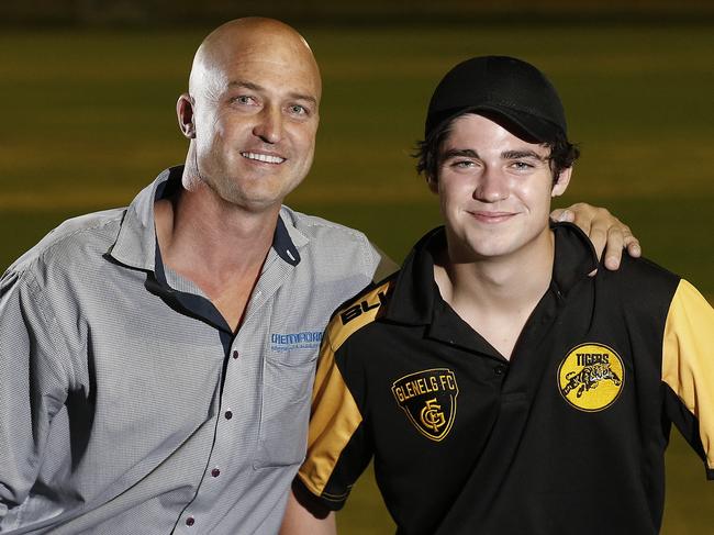 05/04/16 - Glenelg footballer Josh Koster booted three goals on debut last weekend. He is the son of Crows premiership player Kym Koster. Picture Dean Martin