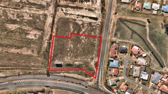 The red area is the proposed site of a new Hervey Bay Aldi. Photo: Contributed