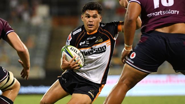 Noah Lelosio made his Super Rugby debut for the Brumbies against the Reds in round 1. Picture: Getty Images