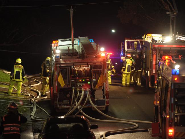 Emergency services at the scene on the night.