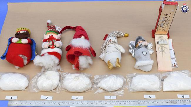 An Italian national attempted to traffic high purity ketamine hidden in Christmas gifts. Picture: AFP/Supplied.