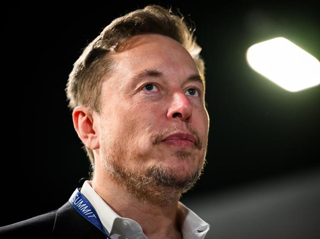 SpaceX, X (formerly known as Twitter), and Tesla CEO Elon Musk reacts during the UK Artificial Intelligence (AI) Safety Summit at Bletchley Park, in central England, on November 1, 2023. (Photo by Leon Neal / POOL / AFP)