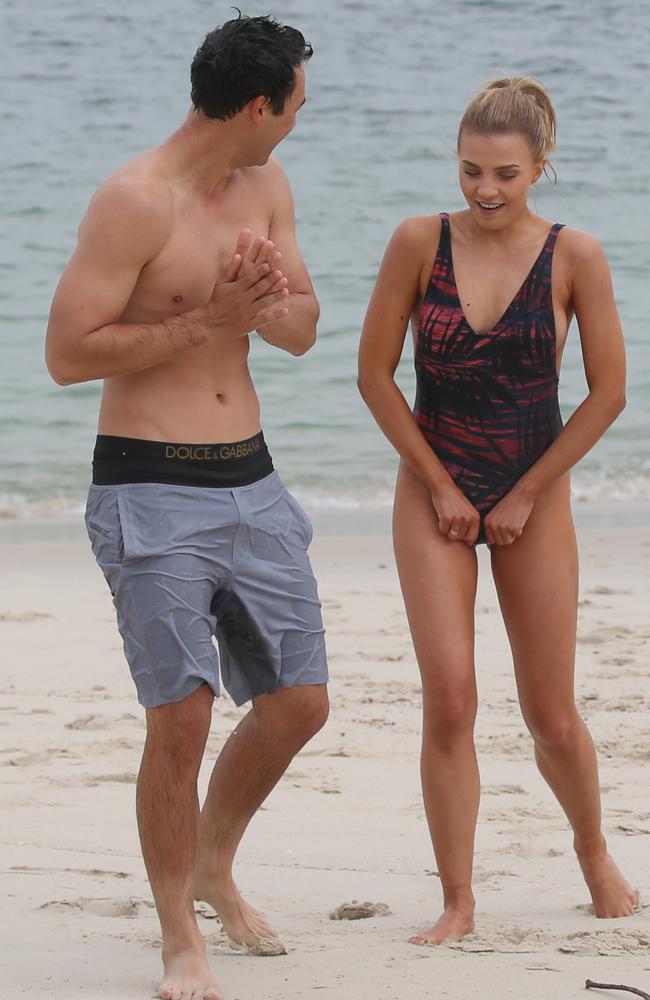 Bachelor star Olena with tennis pro Nick Lindahl Picture: DIIMEX