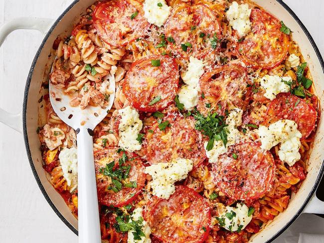 Healthy tuna pasta bake.