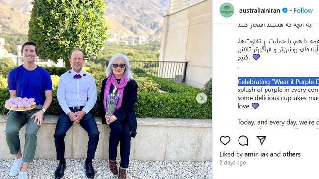 The Australian embassy social media post that so enraged Tehran. Picture: Instagram.