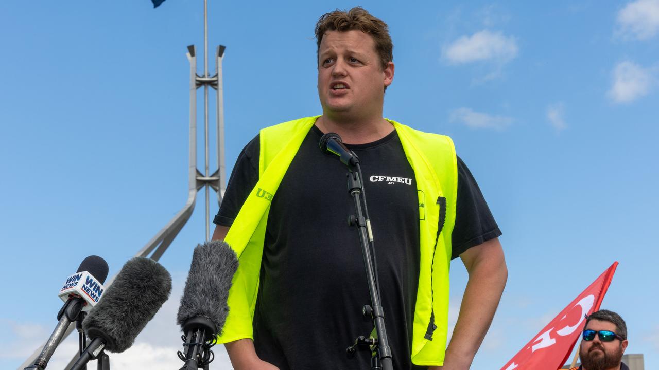 CFMEU National Secretary Zach Smith has been campaigning to have engineered stone banned. Picture: Gary Ramage. Picture: NCA NewsWire / Gary Ramage
