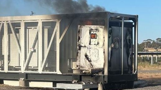 A solar farm fire near Raywood in central Victoria. Picture: Supplied