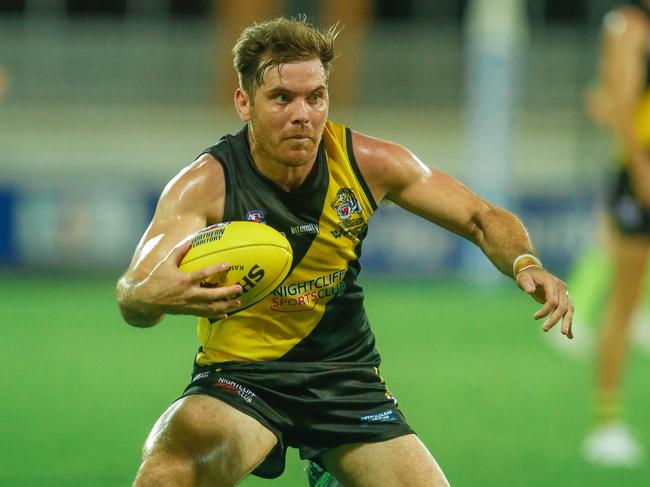 Nightcliff stalwart Brodie Filo was one of two players top the stats in Round 10.. Picture: Glenn Campbell