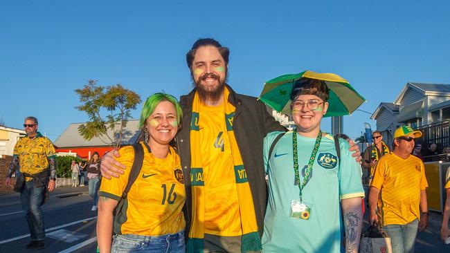Fans ahead of the World Cup Matilda's v Sweden match at Suncorp Stadium. Photo - Stephen Archer
