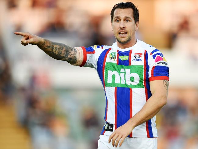 Mitchell Pearce. NRL; North Queensland Cowboys Vs Newcastle Knights at 1300Smiles Stadium. Warm Up. Picture: Alix Sweeney