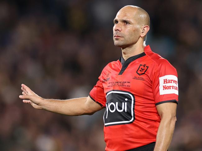 Referee Ashley Klein was officiating the match. Picture: Cameron Spencer/Getty Images